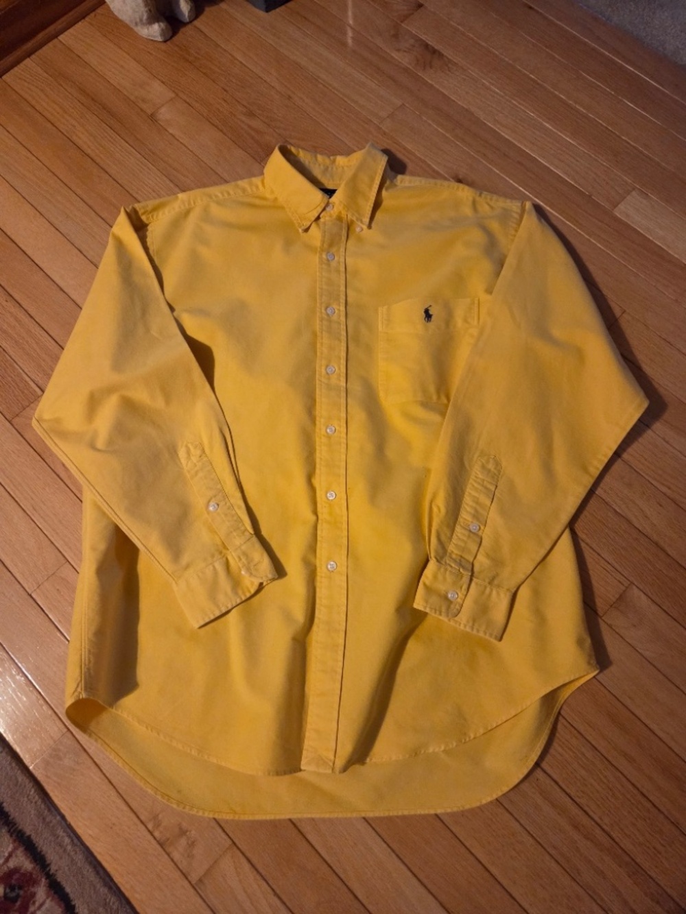 Mens Ralph Lauren Yellow Big Shirt 100% Cotton Size M